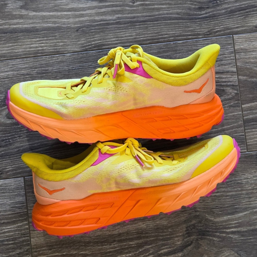 HOKA Speedgoat 5 Womens 8B Peach Parfait Orange Trail Running Shoes Vibram - Picture 5 of 11